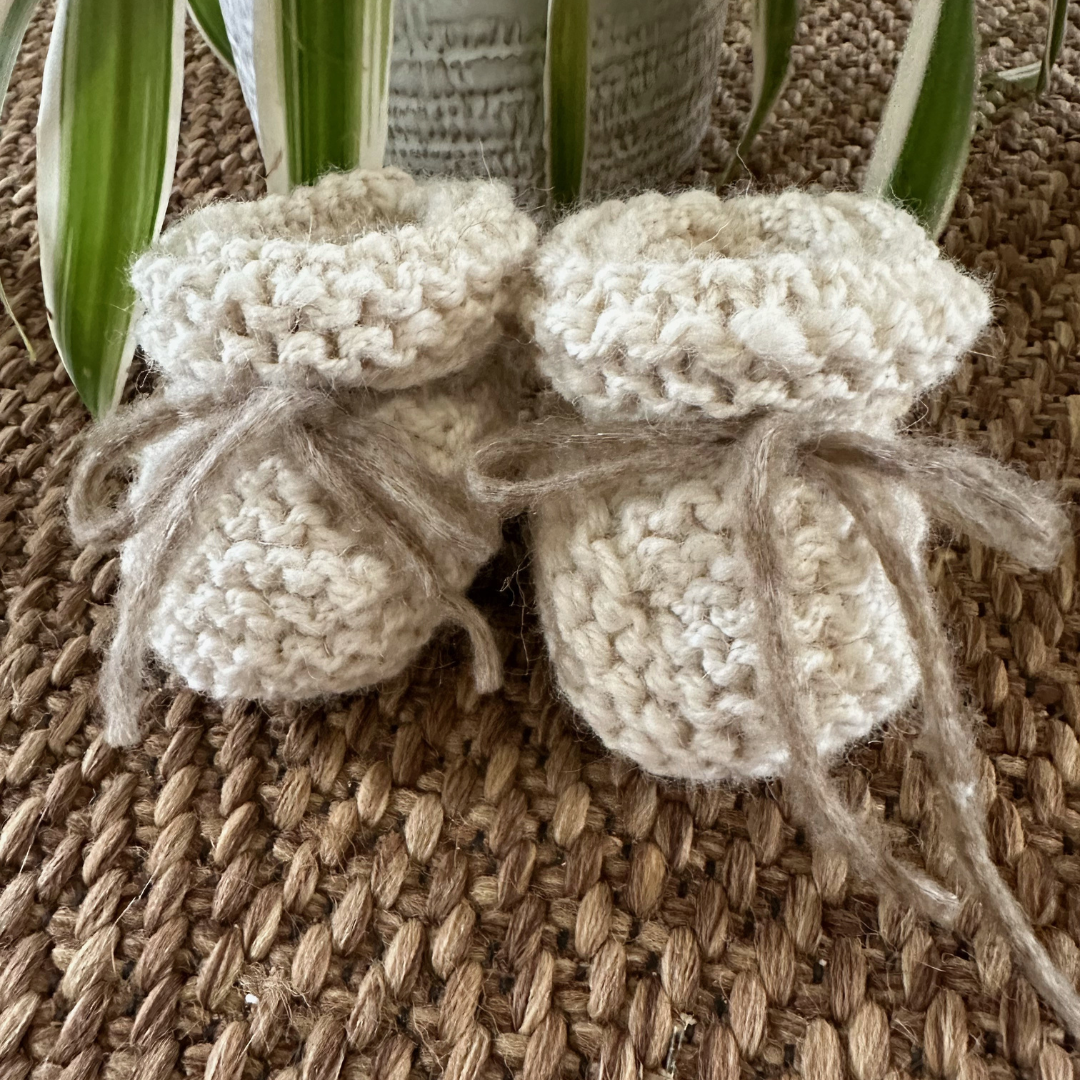 Knitted Newborn Alpaca Booties